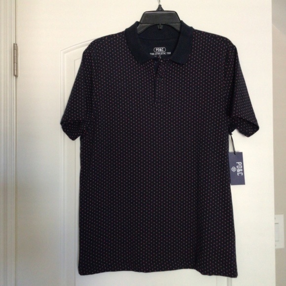 PD& C Navy with Pink Salmon Dots Polo Men size S - Picture 9 of 9